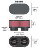 K&N Filter Universal  Filter 2 3/8 inch Dual Flange 107mm C-C 3 inch Height - RU-2970