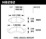 Hawk HPS Street Brake Pads - HB292F.674