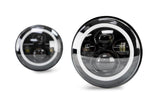 DV8 Offroad 07-18 Jeep Wrangler JK LED Projector Headlights w/ Angel Eyes - HL7JK-02