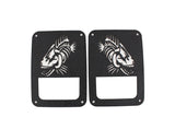 Fishbone Offroad 07-18 Jeep Wrangler JK - Black Textured Powdercoat Tail Light Covers - FB31043