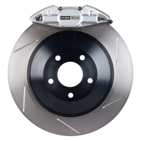 StopTech 08-09 WRX STi Rear BBK ST22 345x28 Slotted Rotors Silver Calipers - 83.842.002G.61