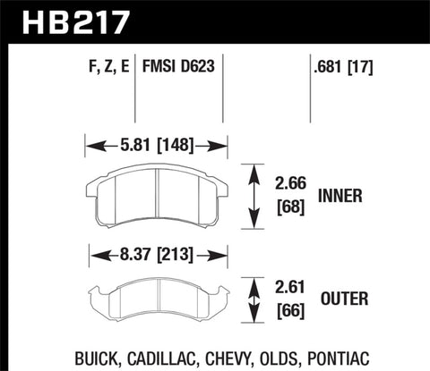Hawk HPS Street Brake Pads - HB217F.681