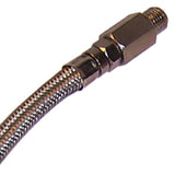 Kleinn 18In Stainless Steel Braided Leader Hose w/ Check Valve-1/8In M NPT Inlet/ 1/4In M NPT Outlet - 30102