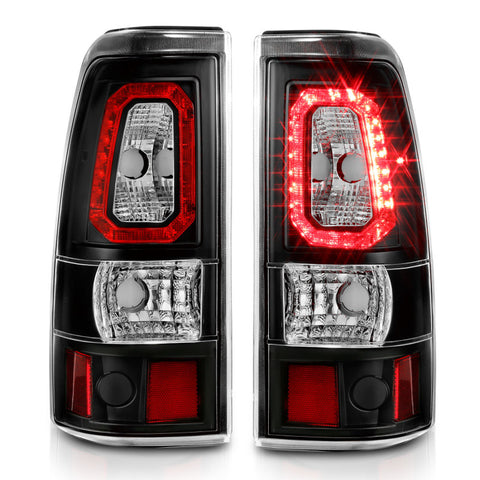 ANZO 2003-2006 Chevy Silverado 1500 LED Taillights Plank Style Black w/Clear Lens - 311327