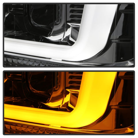 Spyder 08-10 Ford F-250 Ver 2 Proj Headlight - Switch Back Light Bar - Chrome - PRO-YD-FS08V2-SBLB-C - 5086211
