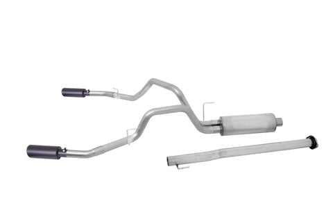 Gibson 15-19 Ford F-150 King Ranch 5.0L 3in/2.5in Cat-Back Dual Split Exhaust - Black Elite - 69545B