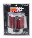 K&N Rubber Base Chrome Top Push-In Crankcase Vent Filter 3in OD x 2-1/2in H. - 62-1490