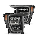 AlphaRex 21-22 Ford F-150 NOVA LED Proj Headlights Plank Style Blk w/Activ Light/Seq Signal - 880137