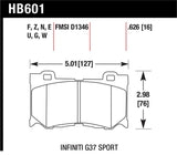 Hawk Infiniti G37 Sport HP+ Street Front Brake Pads - HB601N.626