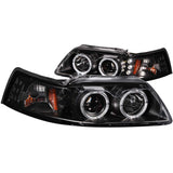 ANZO 1999-2004 Ford Mustang Projector Headlights Black G2 (Dual Projector) - 121303