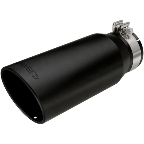 MagnaFlow Tip Stainless Black Coated Single Wall Round Single Outlet 5in Dia 4in Inlet 13in L - 35238