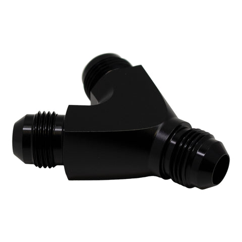 DeatschWerks 8AN Male Flare to 8AN Male Flare to 8AN Male Flare Y Fitting - Anodized Matte Black - 6-02-0706-B