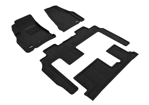 3D MAXpider 09-17 Chevrolet Traverse w Bench 2nd Row Elegant 1st 2nd 3rd Row - Floor Mat Set (Black) - L1CH06004709
