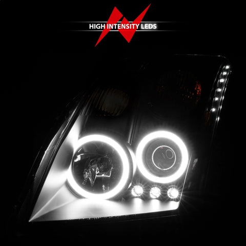 ANZO 2007-2012 Nissan Sentra Projector Headlights Black - 121276