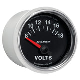 Autometer GS 52mm 8-18 Volts Short Sweep Electronic Voltmeter Gauge - 3892
