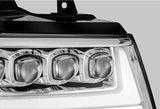 AlphaRex 07-13 Chevy Avalanche NOVA LED Proj Headlights Plank Style Design Chrome w/Activ Light/DRL - 880286