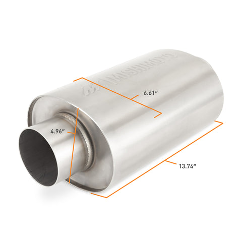 Mishimoto Universal Resonator with 2.5in Inlet/Outlet - Brushed - MMEXH-RES-25BR