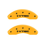 MGP Front set 2 Caliper Covers Engraved Front i-Vtec Yellow finish black ch - 20208FIVTYL