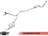 AWE Tuning Audi B9 A4 SwitchPath Exhaust Dual Outlet - Chrome Silver Tips (Includes DP and Remote) - 3025-32014