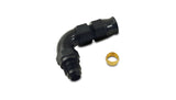 Vibrant 90 Degree 5/16in Tube to Male -6AN Flare Adapter w/ Olive Inserts - 16585