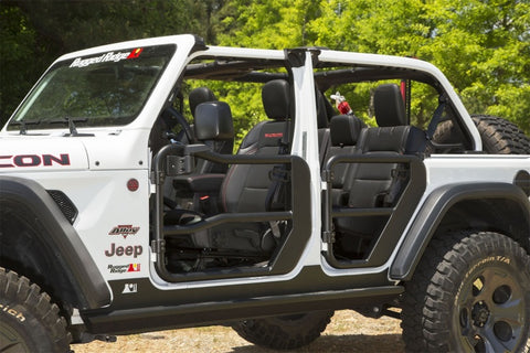 Rugged Ridge Fortis Front Tube Doors with Mirrors 18-23 Jeep Wrangler JL/JT - 11509.15