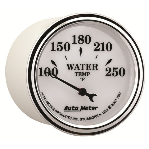 AutoMeter Gauge Water Temp 2-1/16in. 250 Deg. F Elec Old Tyme White II - 1237
