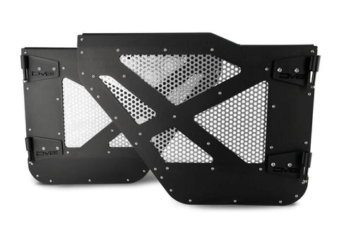 DV8 18-22 Jeep 4 Door JL/JT Aluminum Half Doors with Perforated Mesh Rear - HDJL-01R