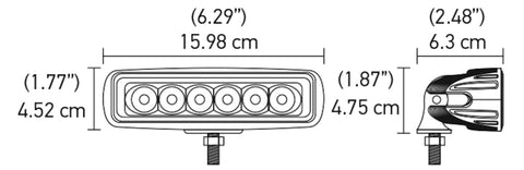 Hella Value Fit Mini Flush Mount 7.7in - 18W White Housing Flood Beam LED Light Bar - 357203051