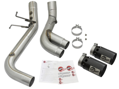 aFe Victory Series 4in 409-SS DPF-Back Exhaust w/ Dual Black Tips 2017 GM Duramax V8-6.6L(td) L5P - 49-44089-B