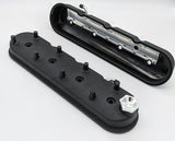 Granatelli 96-22 GM LS Tall Valve Cover w/Angled Coil Mounts - Black Wrinkle (Pair) - 640362