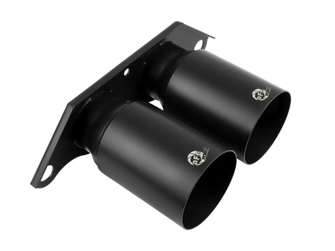aFe Power Mach Force Xp 4in 304 SS Bolt-On Exhaust Tips Satin Black 14-19 Porsche 911 GT3 3.8L/4.0L - 49C36435-B