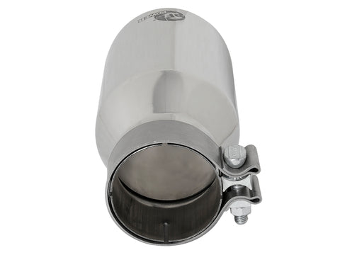 aFe MACH Force-Xp Univ 304 SS Double-Wall Clamp-On Exhaust Tip - Polished - 3in Inlet - 4.5in Outlet - 49T30454-P092