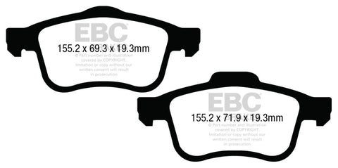 EBC 13+ Fiat 500L 1.4 Turbo Redstuff Front Brake Pads - DP33026C