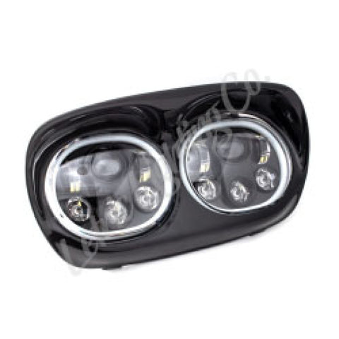 Letric Lighting Hdlght Dual W/Halo 5.75in Blk - LLC-LRHP-HBB