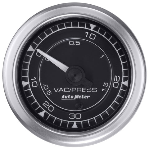 Autometer Chrono 2-1/16in 30INHG-30PSI Vacuum/Boost Gauge - 8159