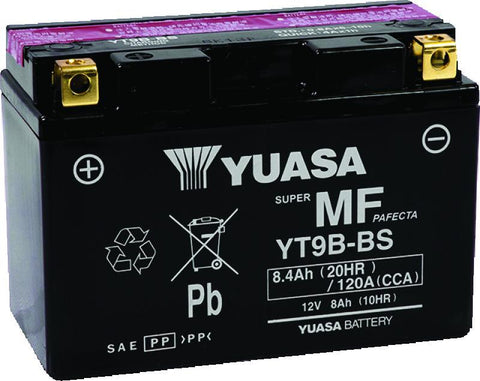 Yuasa YT9B-BS Maintenance Free 12-Volt AGM Battery w/Bottle - YUAM629B4