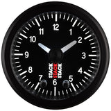 Autometer Stack Analog Clock Gauge - Black - ST3317