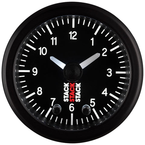 Autometer Stack Analog Clock Gauge - Black - ST3317