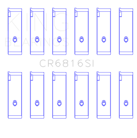 King Engine Bearings Suzuki H20A/H25A/H27A (Size +0.50mm) Connecting Rod Bearing Set - CR6816SI0.5