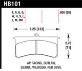 Hawk Wilwood SL AP Racing Outlaw .8 Inch Super-lite DTC-30 Brake Pad Set - HB101W.800