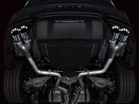 AWE 2024 Ford Mustang GT Fastback S650 RWD Track Edition Cat-Back Exhaust w/ Quad Chrome Silver Tips - 3020-42650