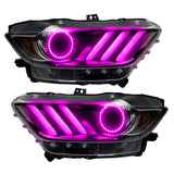 Oracle 15-17 Ford Mustang V6/GT/Shelby DRL w/ Halo Kit - ColorSHIFT w/ Simple Controller - 2267-504
