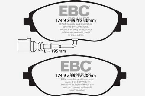 EBC 14-20 Audi S3 2.0 Turbo Yellowstuff Front Brake Pads - DP42127R