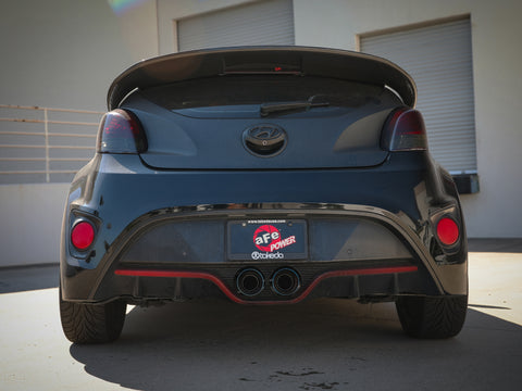 aFe Takeda 13-17 Hyundai Veloster L4-1.6L 2-1/2in 304 SS Axle-Back Exhaust w/ Blue Flame Tips - 49-37019-L