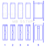 King General Motors 262/ 267/ 302/ 307/ 327/ 350 pMaxBlack Coated Main Bearing Set - MB557XPC001