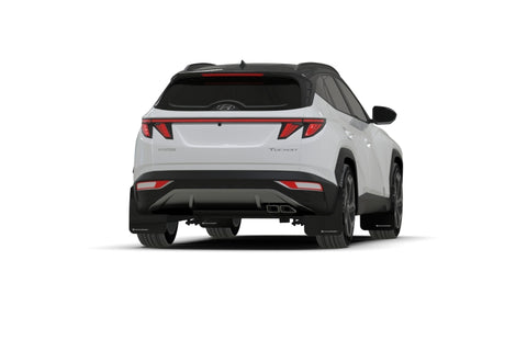 Rally Armor 2022 Hyundai Tucson Black UR Mud Flap w/ White Logo - MF75-UR-BLK-WH