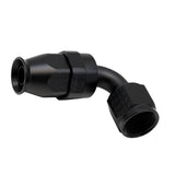 DeatschWerks 8AN Female Swivel 90-Degree Hose End PTFE (Incl 1 Olive Insert) - Anodized Matte Black - 6-02-0856-B