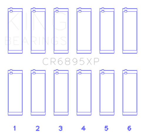 King Ford Ecoboost 3.5L V6 (Size STDX) Tri Metal Connecting Rod Bearing Set - CR6895XPSTDX