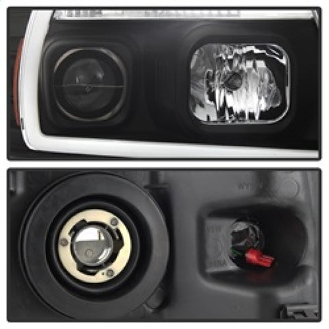Spyder 04-08 Ford F-150 Projector Headlights - Light Bar DRL - Black PRO-YD-FF15004V2-LB-BK - 5084484