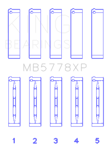 King Engine Bearings Audi BYT/ CDNC/ CCZD/ CPSA (Size 0.26) Main Bearing Set - MB5778XP.026